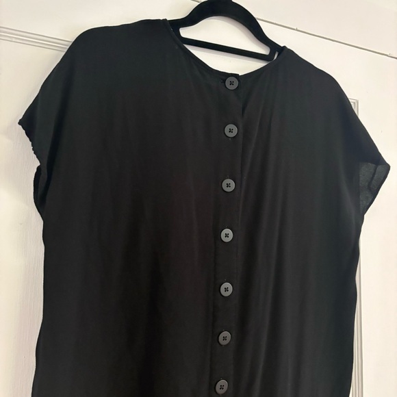 Madewell Crewneck Button-Back Easy Dress Black Small - Picture 5 of 7